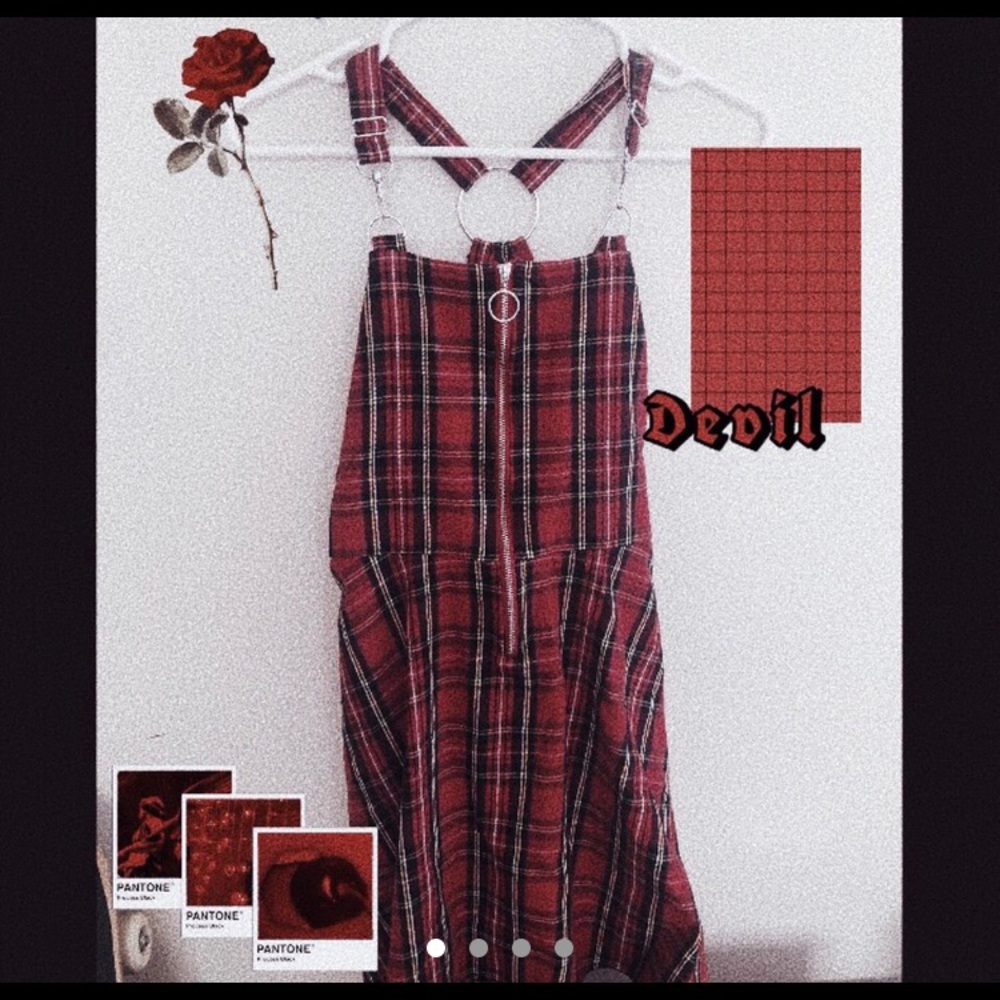 red plaid hot topic over dress